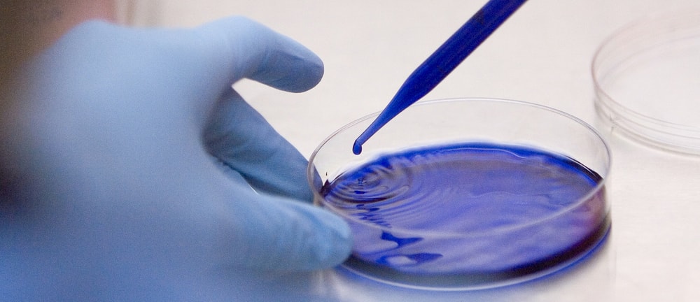 Chemicals being added to a petri dish