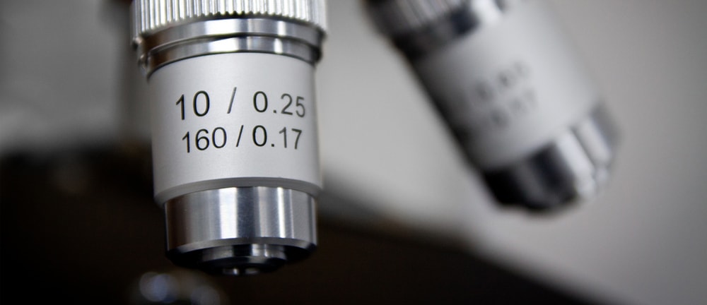 Close-up image of microscope