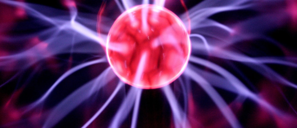 Close-up of a plasma globe